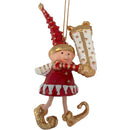 Kleiner Weihnachtsmann Elf Wichtel Gabenträger Weihnachten Deko Christbaumschmuck 14 cm Rot Weiß Gold mit Geschenk