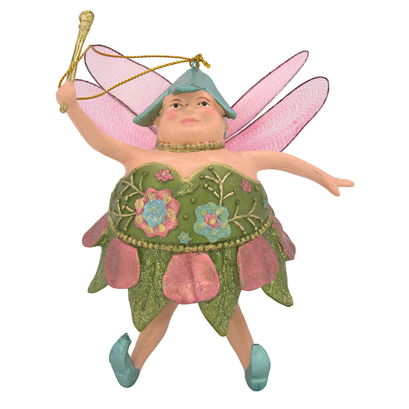 Pummelelfe Baumschmuck Figur "Dicke Elfe" Fee hellgrün-pink Hänger Ostern Frühling Weihnachten 15cm