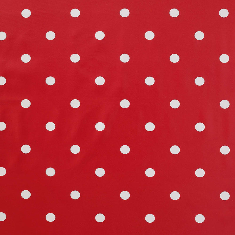 Wachstuchtischdecke Dots red Punkte weiß rot Wachstuch Polka 1,4m Br. Meterware