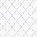 Wachstuchtischdecke "Dunya" weiß beige marokkanisches Fliesenmuster 1,4m Breite Länge wählbar