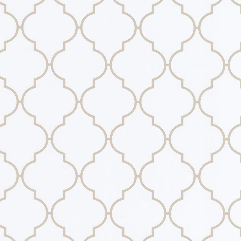 Wachstuchtischdecke "Dunya weiß beige" 1,4m Breite Länge wählbar