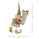 Kleiner Weihnachtsmann Elf Gabenträger Weihnachten Deko Anhänger Christbaumschmuck 13 cm Taupe Gold mit Geschenken