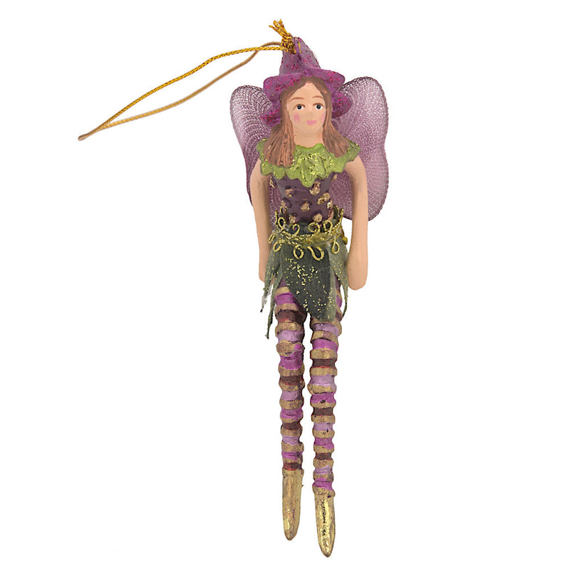 Hänger Baumschmuck Figur Schmetterling Elfe Mädchen Fee lila-grün Ostern Frühling Weihnachten 10 cm