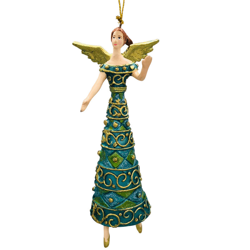 Christbaumschmuck Figur Engel grün türkis Hänger Baumschmuck 16cm