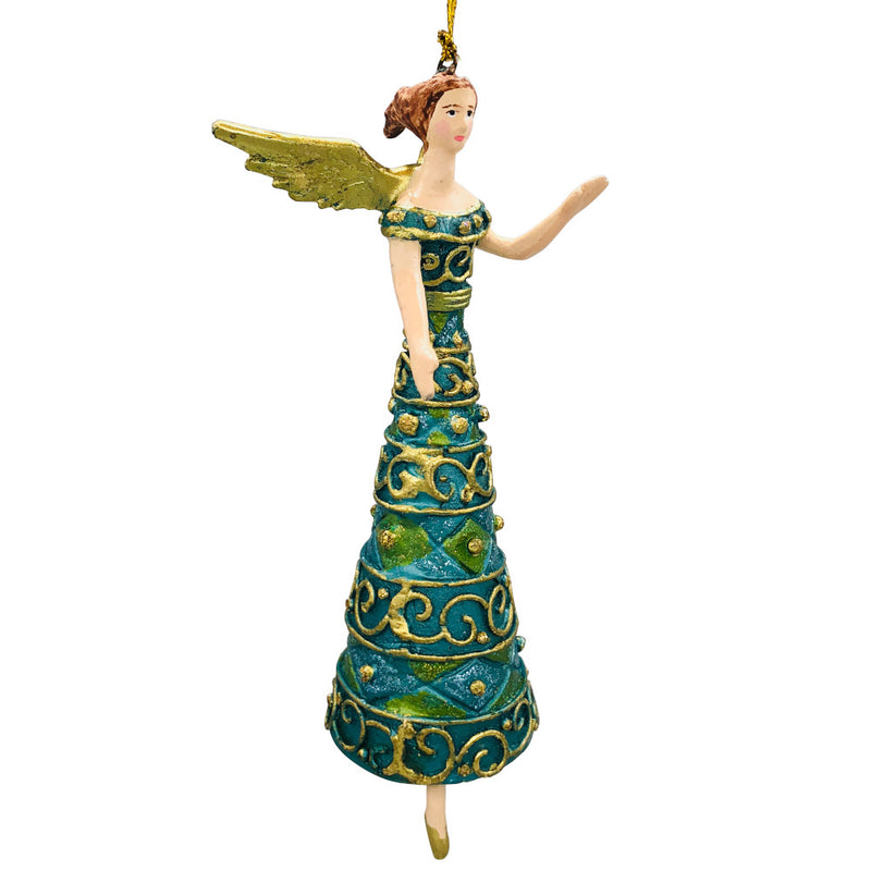 Christbaumschmuck Figur Engel grün türkis Hänger Baumschmuck 16cm