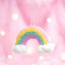 Christbaumschmuck Deko Hänger Filz Regenbogen mit Wolken bunt weich B/H: 14cm/10cm leicht Weihnachten