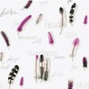 Schutzfolie Tischdecke "Federn" Transparent bedruckt in 1,4m Breite Meterware