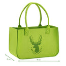 Tasche hellgrün Aufbewahrungstasche aus Filz mit Hirsch Shopper Einkaufstasche mit Henkel Holztasche Handtasche Schultertasche Kaminholz
