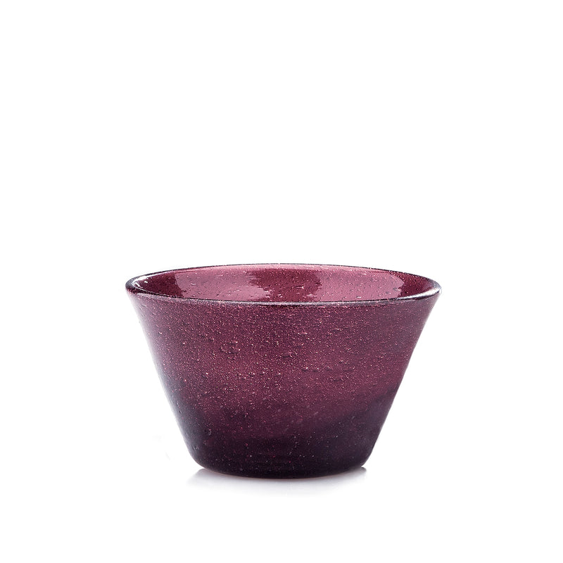 Glasschale Dessertschale Marco Polo Fairtrade Ecoglas mit Luftbläschen purple