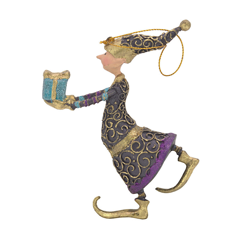 Christbaumschmuck Figur Gabenträger Hänger Baumschmuck violett 13 cm