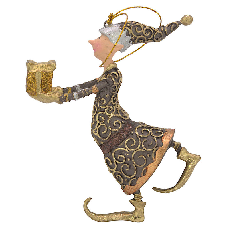 Christbaumschmuck Figur Gabenträger Hänger Baumschmuck braun 13 cm