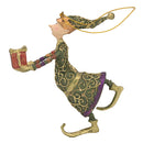 Christbaumschmuck Figur Gabenträger Hänger Baumschmuck grün-lila-gold 13 cm
