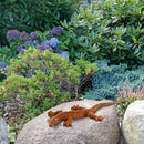 3-er Set oder einzeln Gartendeko Schildkröte Salamander und Frosch Figur Gusseisen verrostet Metall Rost Deko Teich Garten