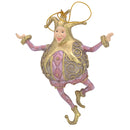 Christbaumschmuck Figur Harlekin Hofnarr Dick Deko Hänger  pink flieder gold 13cm hoch