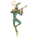 Christbaumschmuck Figur Harlekin mit einer Laute Deko Hänger türkisblau gold 16cm