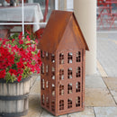 Gartendeko Haus in 3 Größen Laterne Gartenlicht zum Stellen Metall Rost Deko