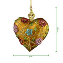 Christbaumschmuck Figur Deko Herz breit kupfer Blumen Hänger Weihnachten Handarbeit 10,5cm hoch