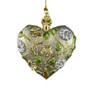 Hänger Christbaumschmuck Deko Herz breit silber-gold-blumig Weihnachten Handarbeit 10,5cm hoch