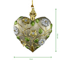 Hänger Christbaumschmuck Deko Herz breit silber-gold-blumig Weihnachten Handarbeit 10,5cm hoch