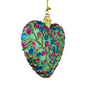 Christbaumschmuck Figur Deko Herz breit türkis Ranken Weihnachten Handarbeit 10,5cm hoch