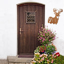 Gartendeko Wand-Dekoration Hirsch zum Aufhängen Metall mit Edelrost 47cm x 60cm