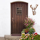Gartendeko Wand-Dekoration Hirschkopf aus Metall mit Edelrost zum Aufhängen40cm x 57cm