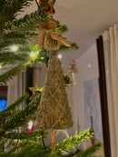 Christbaumschmuck Figur Engel mit Harfe silber gold Hänger Baumschmuck 16cm