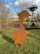 Gartenstecker Gans stehend 70cm Gesamthöhe Bodenstecker Rost Deko Stecker Ostern  Edelrost Beetstecker