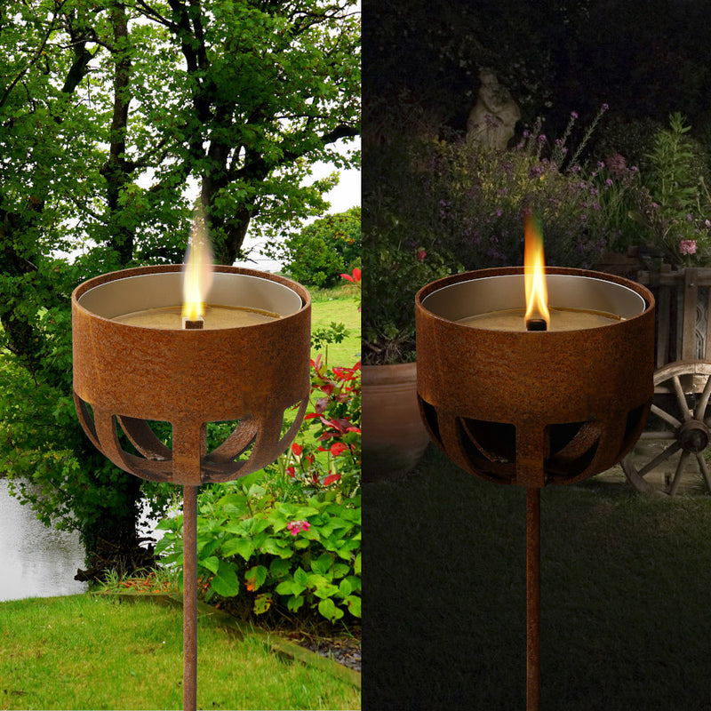 Kerzenhalter in 3 Größen Gartenlicht Rost Deko Outdoor-Kerzen Gartendeko Stab Edelrost