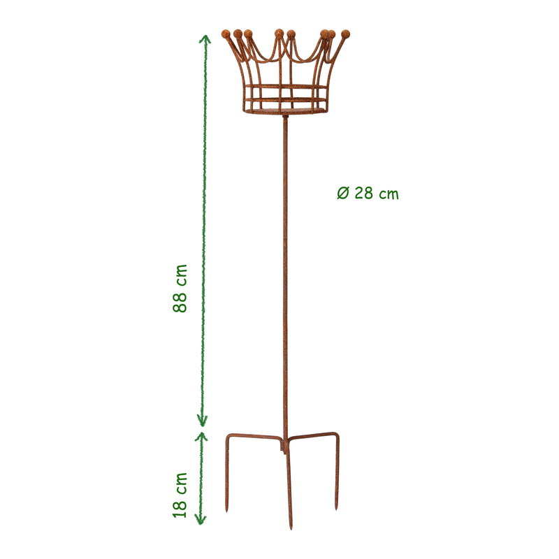 Kerzenhalter Blumenhalter "Krone" in 3 Höhen aus Metall mit Edelrost Leuchtfeuer  Gartendeko