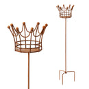 Kerzenhalter Blumenhalter "Krone" in 3 Höhen aus Metall mit Edelrost Leuchtfeuer  Gartendeko