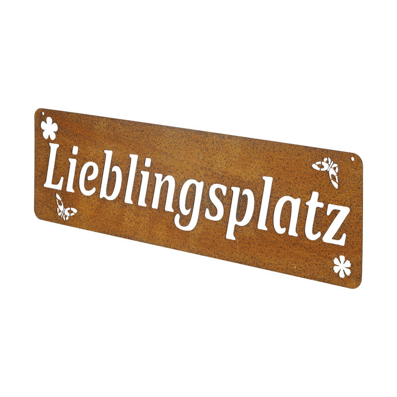 Gartendeko Lieblingsplatz Schild Wanddekoration Rost