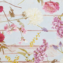 Wachstuchtischdecke PVC "Lisanne" mint rosa lila weiß Blumen 1,4m Breite Länge wählbar