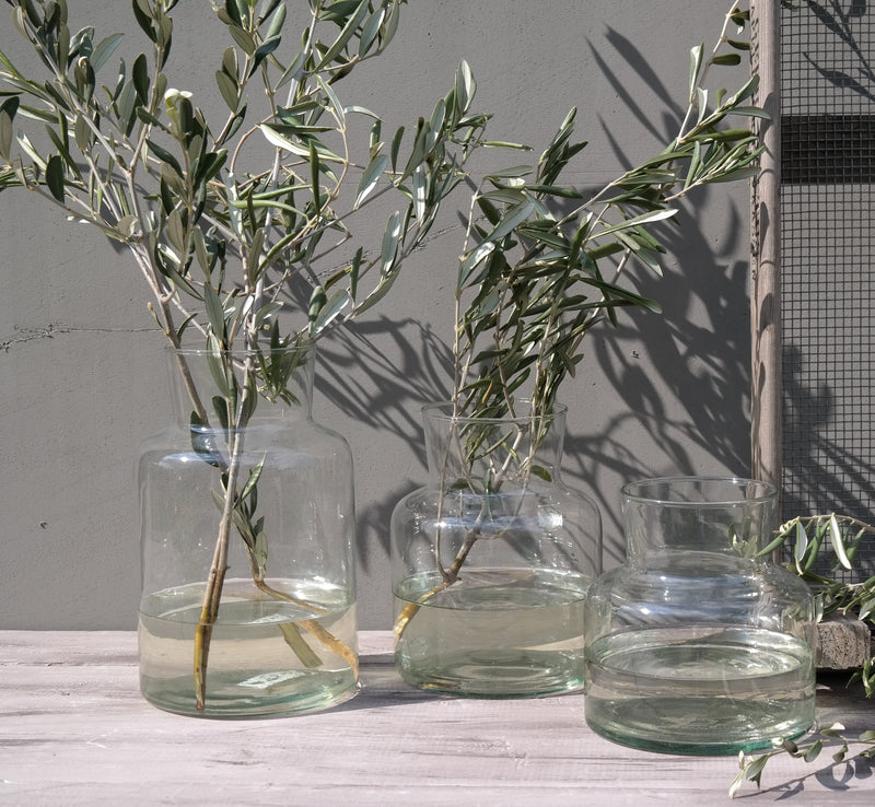 Aufbewahrungsglas "Mol" mit Korken Dekoration recycling Glas La Mediterranea leicht grün recycled nachhaltig in 3 Größen
