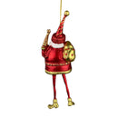 Baumschmuck Weihnachtsmann mit langen Beinen, Baum und Geschenksäckchen in rot gold Anhänger Ornament 17,5 cm