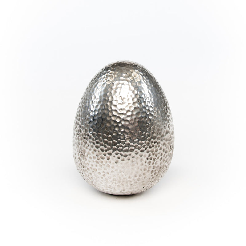 Dekoration zu Ostern Keramik Ei Osterei Silber Ostern Osterdeko Dekoration silbernes Ei in 4 Größen