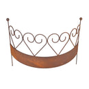 Staudenhalter massiv mit Rasenkante gebogen Rankhilfe 66cm breit x 20cm tief x 51cm hoch Eisen braun verrostet Rost