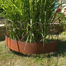 Staudenhalter massiv mit Rasenkante gebogen Rankhilfe 66cm breit x 20cm tief x 51cm hoch Eisen braun verrostet Rost