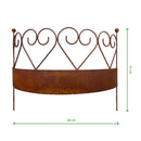 Staudenhalter massiv mit Rasenkante gebogen Rankhilfe 66cm breit x 20cm tief x 51cm hoch Eisen braun verrostet Rost