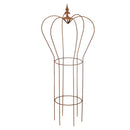 Rankgitter Rankhilfe Staudenhalter rund mit Drahtkrone Metall mit Edelrost 113cm hoch