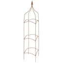 Rankgitter Rankhilfe Obelisk quadratisch m. Lilie Rankgerüst Metall mit Edelrost 146cm hoch