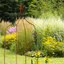 Rankgitter Rankhilfe Obelisk quadratisch m. Lilie Rankgerüst Metall mit Edelrost 146cm hoch