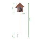 Hexenhaus rund Vogelhaus Futterstation Vogelfutter zum Stellen mit Stab Metall Rost Deko Durchmesser 28cm 145cm Gesamthöhe