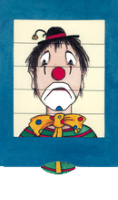 Verwandlungskarte lebende Karte Schiebekarte Klappkarte CLOWN