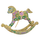 Christbaumschmuck Figur Schaukelpferd mintgrün-rosa-gold Hänger 13 cm