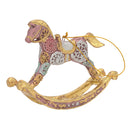 Christbaumschmuck Figur Schaukelpferd rosa-silber-grün-gold Hänger 13 cm
