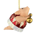 Christbaumschmuck Figur Schwein Sportler Fitnessstudio Hantelstange handbemalt Weihnachten Baumschmuck Deko Hänger Christbaumschmuck 10 cm (weiß-rot)