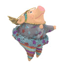 Christbaumschmuck Figur "Schwein mit Flügeln" Hänger blau-rot-lila-gold Weihnachten 10cm