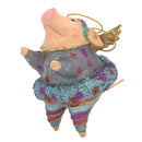 Christbaumschmuck Figur "Schwein mit Flügeln" Hänger blau-rot-lila-gold Weihnachten 10cm