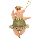 Christbaumschmuck Figur "Schwein" Hänger Weihnachten hellgrün-silber 11 cm